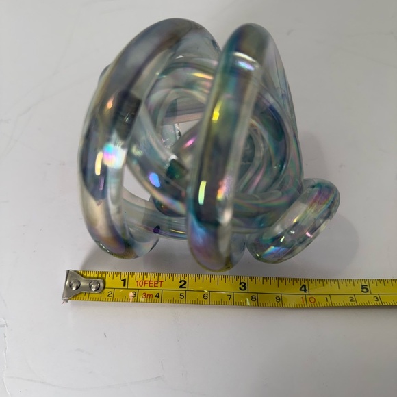 Stunning Murano Twisted Clear Rope Knot Art Glass Paper Weight Sculpture Vintage - Picture 5 of 6